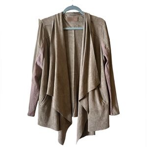 BLANK NYC Faux Suede Open Drape Jacket Large